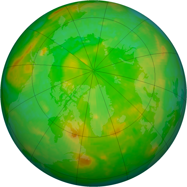 Arctic ozone map for 25 June 2002